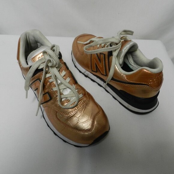New Balance 574 Encap Sneakers Tennis Metallic Rose Gold Women Size 39  8 - Picture 1 of 15